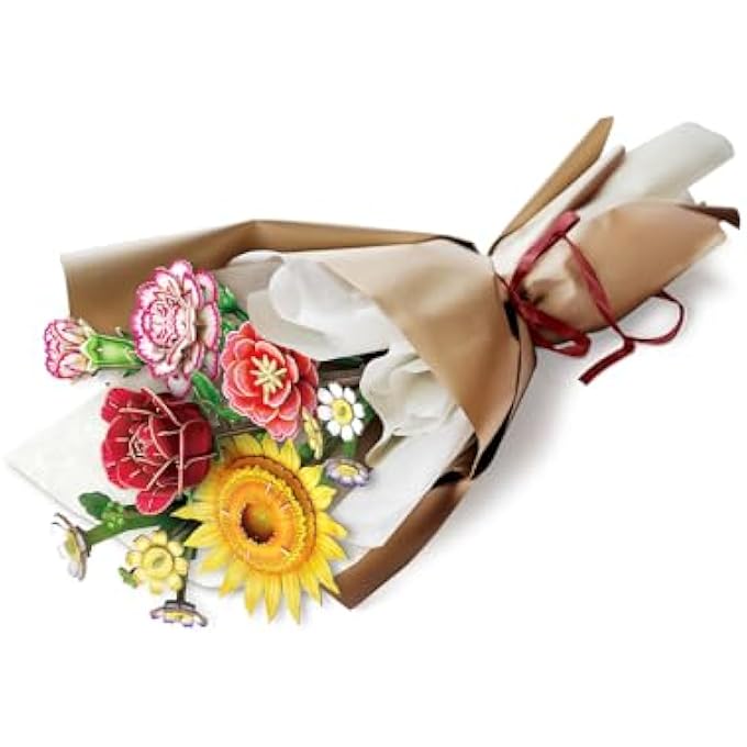 CUBIC FUN FLOWER BOUQUET 285-PIECES, 3D PUZZLE FLOWERS MODEL KITS, FLOWERS FOR DECORATION, IDEAL FOR HOME DECOR, CREATIVE GIFTS, DIY FLOWER MODEL KITS - Image 1